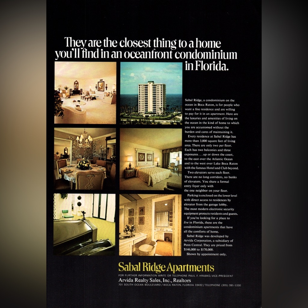 5/$20 Real estate Florida Advertisement 1968